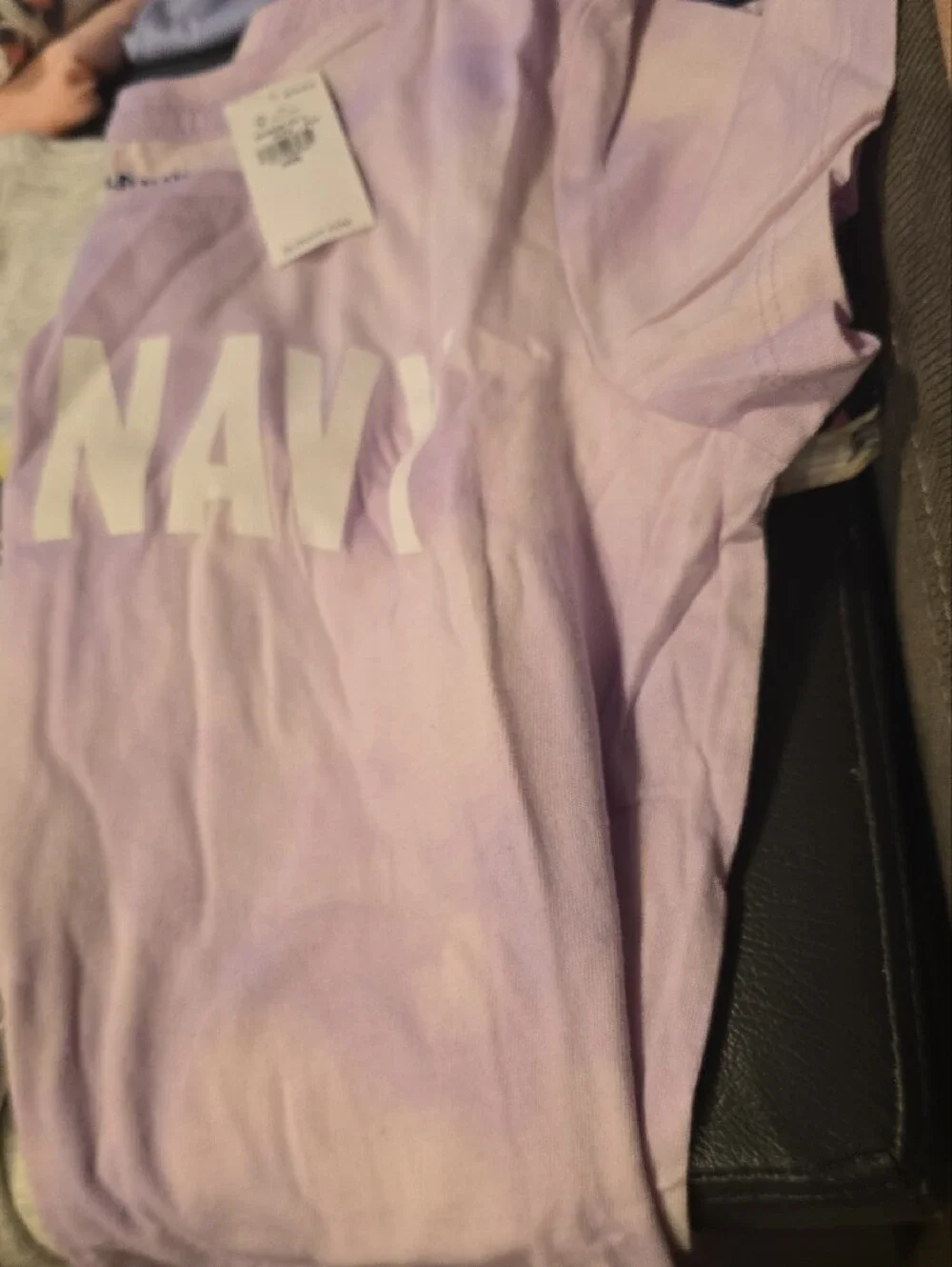 Old Navy Girls' Lavender Tie-Dye Logo Tee - White Print